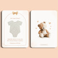 Babyshower cadeau bedankje zaadpapier rompertje boho beige beertje voor en achter Studio Miron