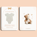 Babyshower cadeau bedankje zaadpapier rompertje boho beige beertje voor en achter Studio Miron