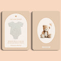 Babyshower cadeau bedankje zaadpapier rompertje boho zand voor en achter Studio Miron