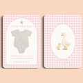 Babyshower cadeau bedankje zaadpapier rompertje gingham roze voor en achter Studio Miron