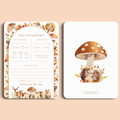 Babyshower invulkaart Baby Voorspellingen in Bosdieren stijl, voor- en achterkant – Studio Miron