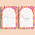 Babyshower invulkaarten Pakket in Flower Power stijl, voor- en achterkant – Studio Miron