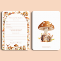 Babyshower invulkaart Wensen voor de Ouders in Bosdieren stijl, voor- en achterkant – Studio Miron
