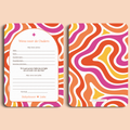 Babyshower invulkaart Wensen voor de Ouders in Flower Power stijl, voor- en achterkant – Studio Miron