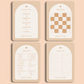 Babyshower Spellenpakket 1 in Boho Hart stijl, inclusief vier babyshower spellen – Studio Miron