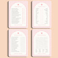 Babyshower spellenpakket 2 gingham roze gepersonaliseerd Studio Miron