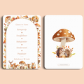 Babyshower spelkaart Guess in Time in Bosdieren stijl, voor- en achterkant – Studio Miron