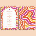 Babyshower spelkaart Guess in Time in Flower Power stijl, voor- en achterkant – Studio Miron
