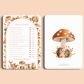 Babyshower spelkaart Mama of Papa in Bosdieren stijl, voor- en achterkant – Studio Miron