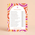 Babyshower spelkaart Mama of Papa in Flower Power stijl, gepersonaliseerd met naam – Studio Miron