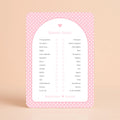 Mama’s Keuze kaart met witte hartjes op roze achtergrond, gepersonaliseerd met naam – Studio Miron