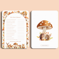 Babyshower spelkaart Wie kent Mama in Bosdieren stijl, voor- en achterkant – Studio Miron