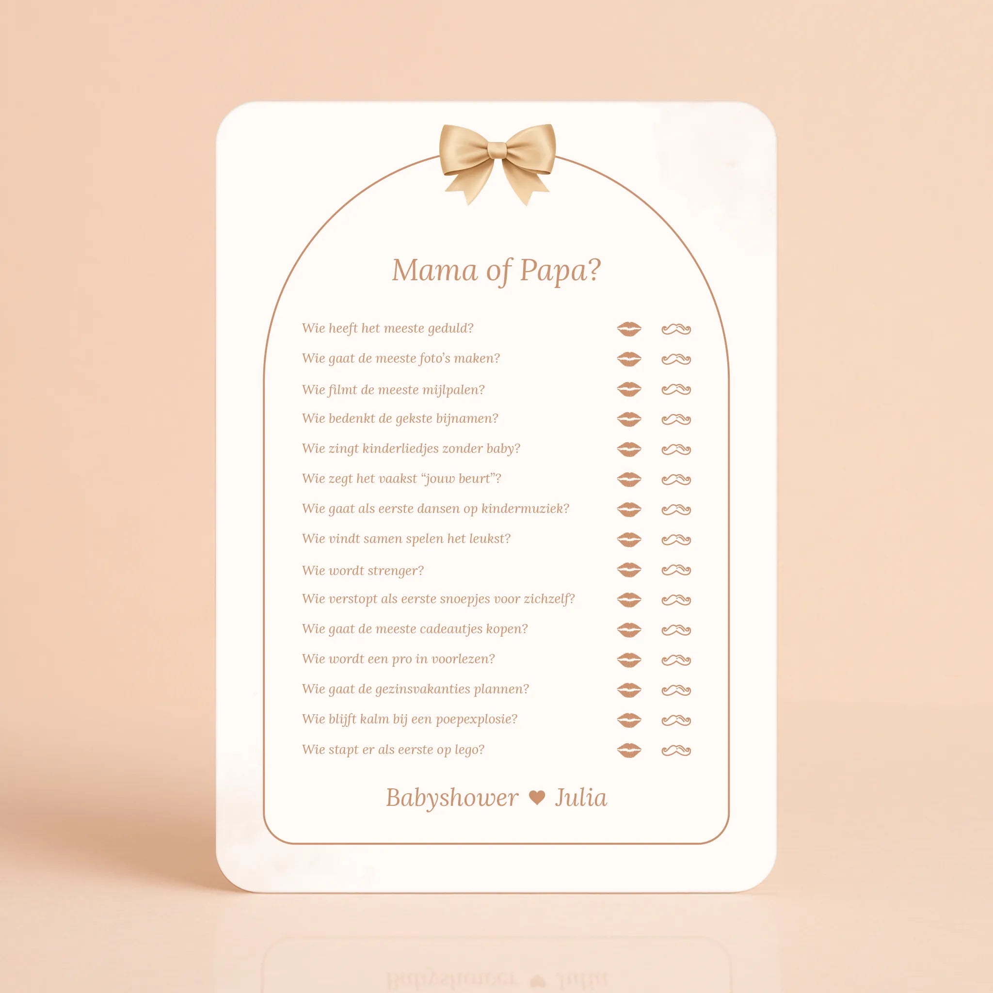 Baby Voorspellingen kaarten in Bosdieren-stijl op de babyshower-tafel, Studio Miron